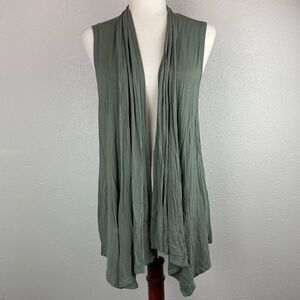 Themogan Open Front Sleeveless Cardigan Top Size L EUC